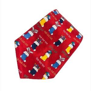 Cape Cod Neckwear Golf Christmas Stocking Tie Red